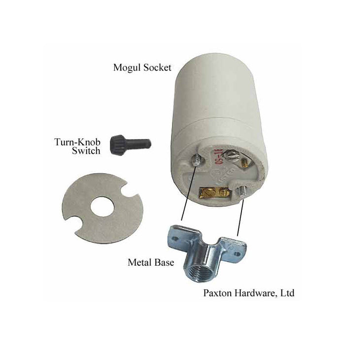 Mogul Lamp Socket displaying various parts - Paxton Hardware