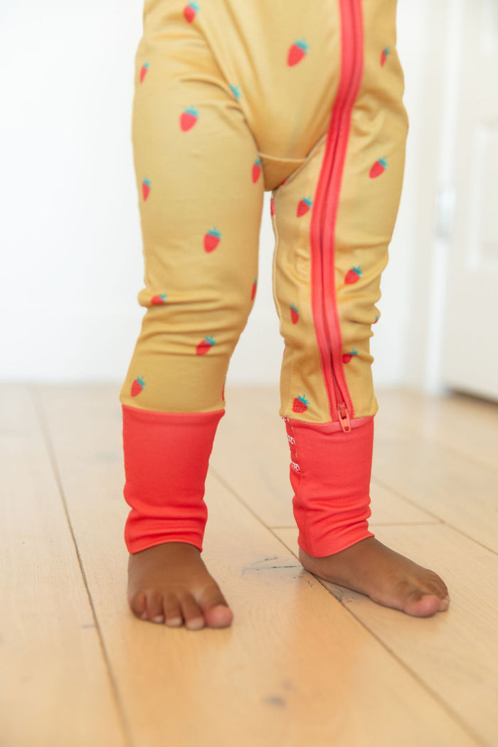 MUSTARD YELLOW STRAWBERRIES | NEW* SHORT SLEEVE ZIPPER ONE PIECE