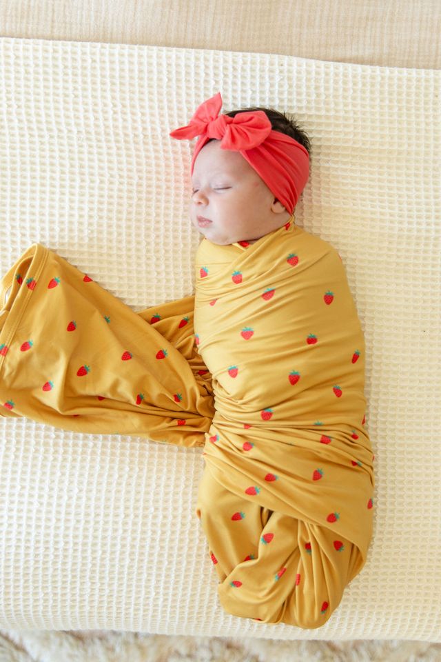 MUSTARD YELLOW STRAWBERRIES | SWADDLE