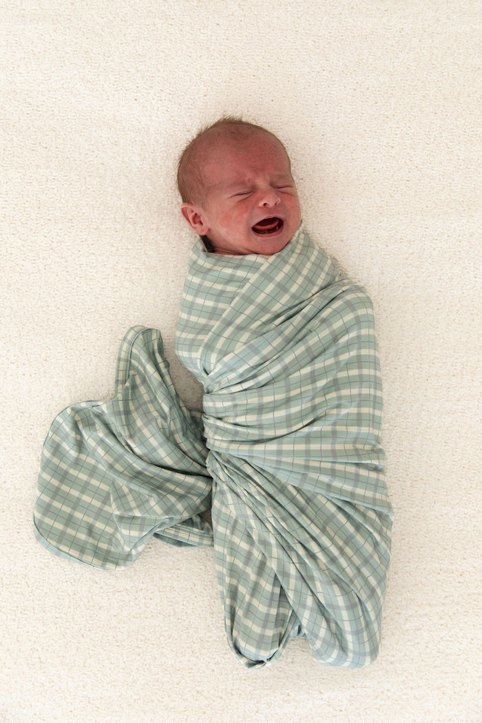 MUTED GREEN PLAID | SWADDLE