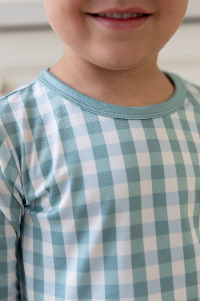 MUTED TEAL GINGHAM | LONG SLEEVE