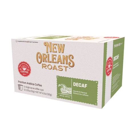 NolaCajun New Orleans Roast Single Serve Cups Decaffeinated Louisiana decaf coffee pods