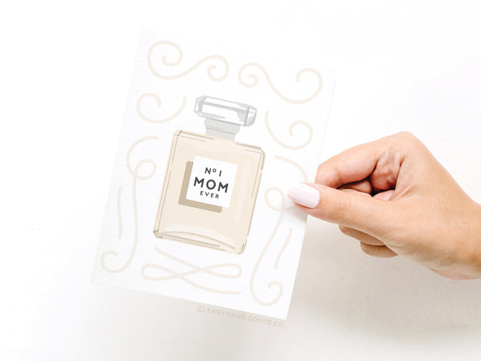 No. 1 Mom Ever Perfume Bottle Greeting Card - Onderkast Studio