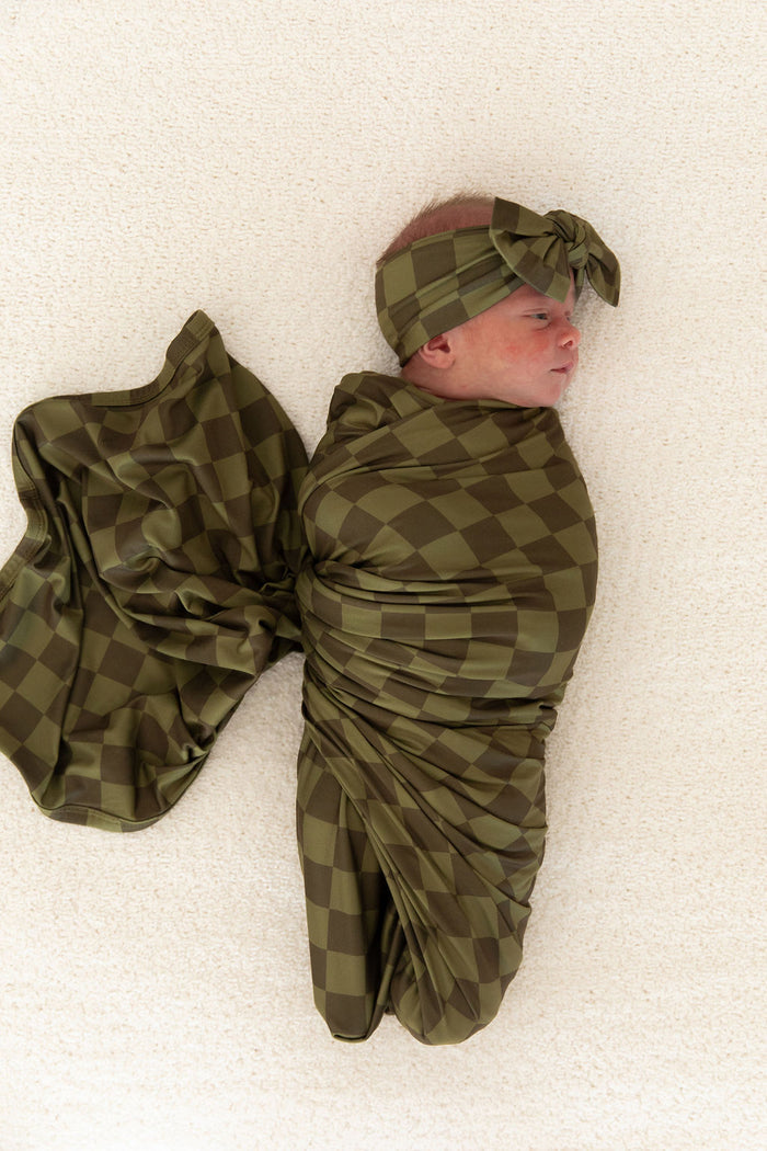 OLIVE CHECKER | SWADDLE