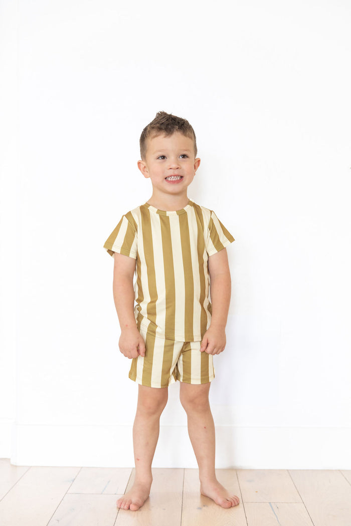 OLIVE STRIPE | SHORT SET