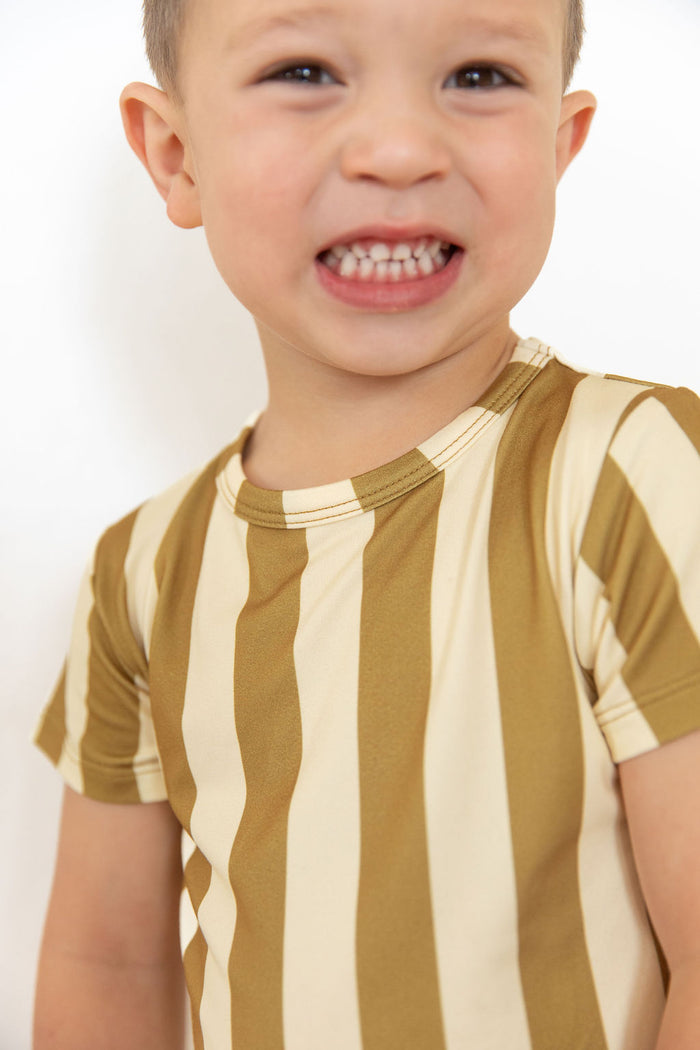 OLIVE STRIPE | SHORT SET