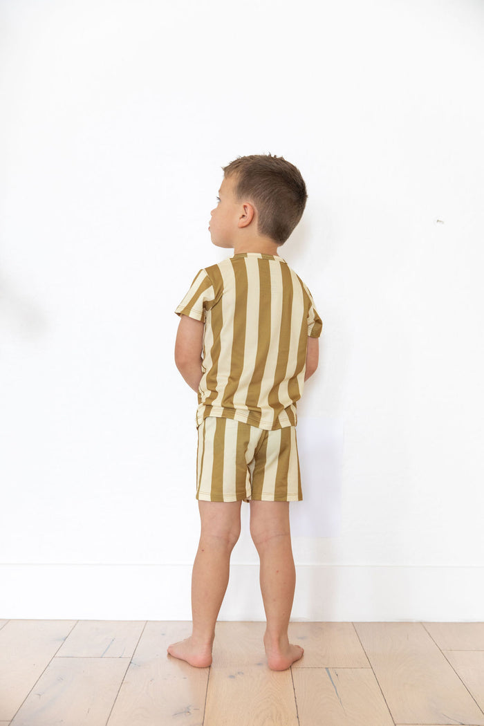 OLIVE STRIPE | SHORT SET