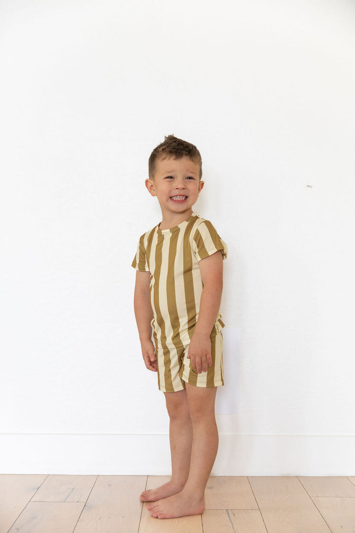 OLIVE STRIPE | SHORT SET