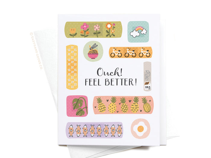 Ouch Feel Better Bandages Greeting Card - Onderkast Studio