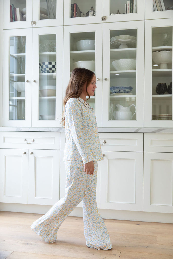 PASTEL FLORAL | GIRLS' BUTTON UP LONG SLEEVE SET