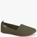 Pierre Cardin Women's Riviera 1 slip-on shoe in olive green canvas, featuring a rounded toe and a subtle brand label.