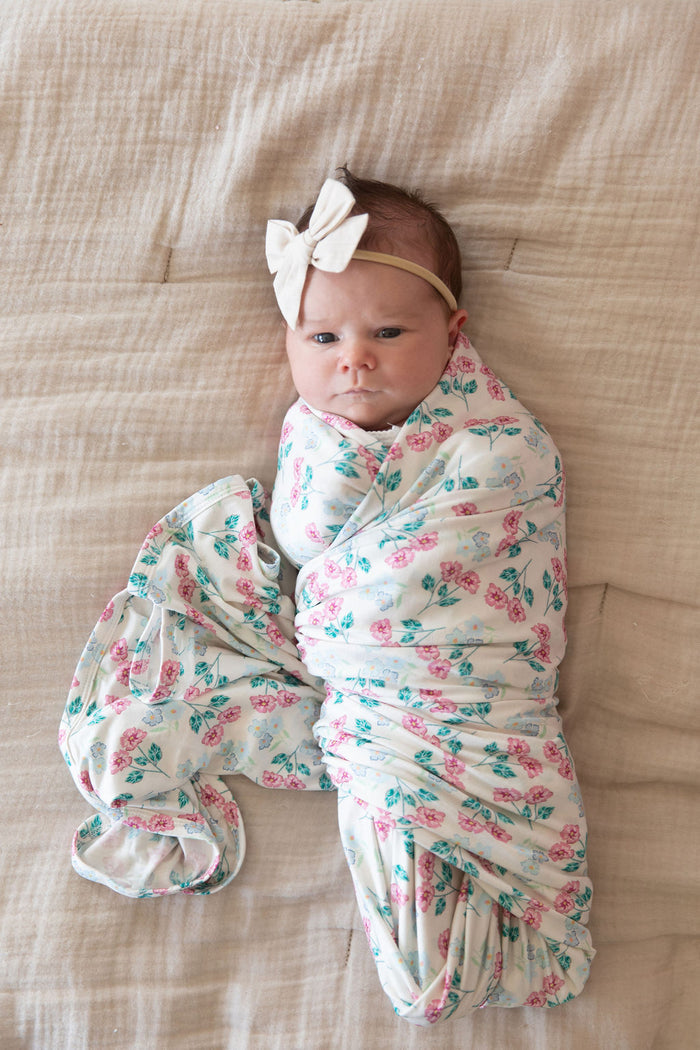 PINK + BLUE FLORAL | SWADDLE
