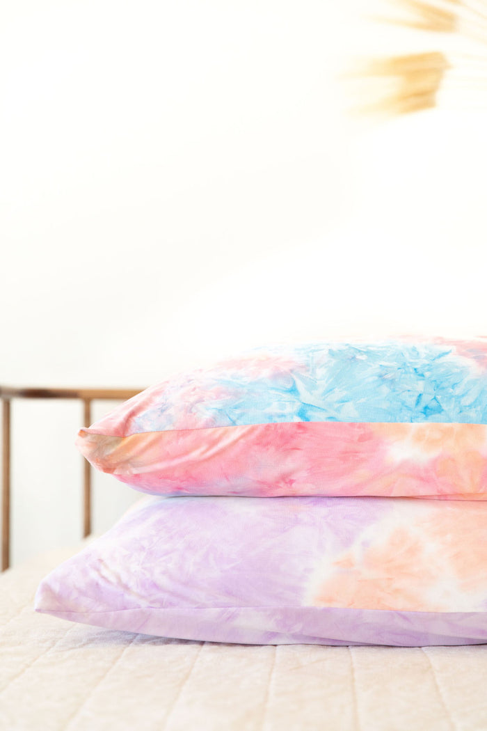 PINK + BLUE + PEACH TIE DYE | PILLOW CASE