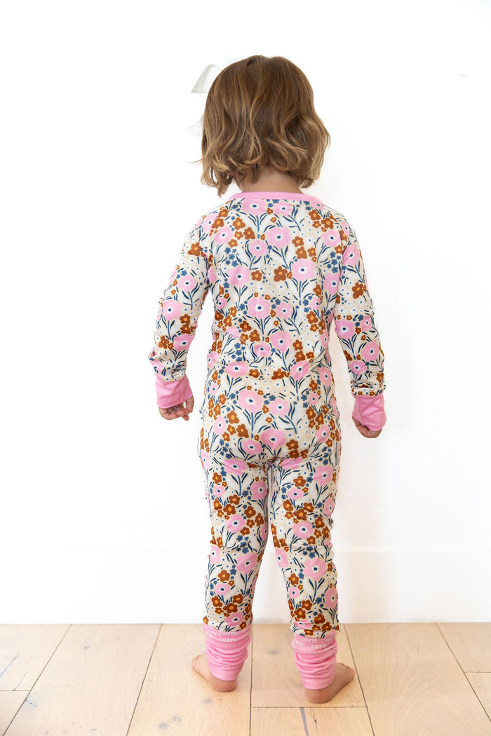 PINK FALL FLORAL | ZIPPER ONE PIECE