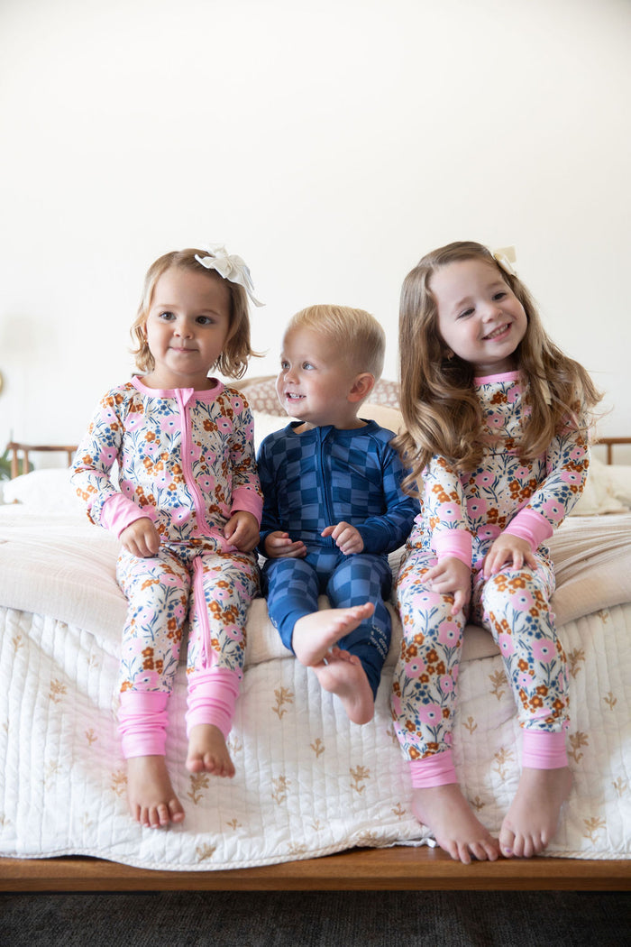 PINK FALL FLORAL | ZIPPER ONE PIECE