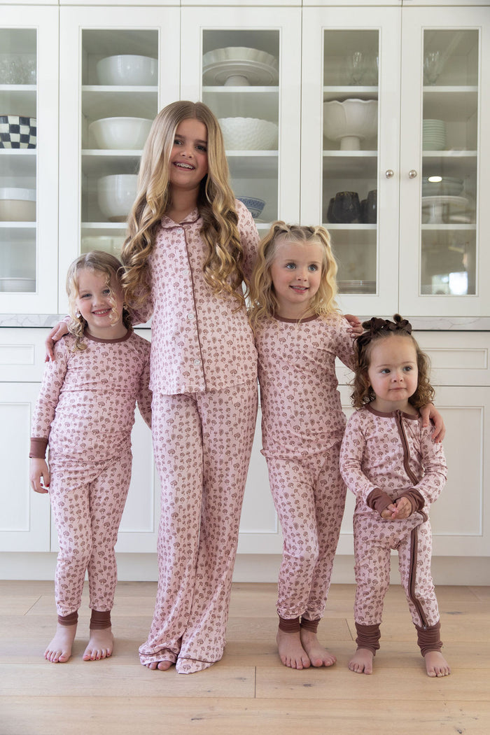 PINK MUSHROOMS | GIRLS' BUTTON UP LONG SLEEVE SET
