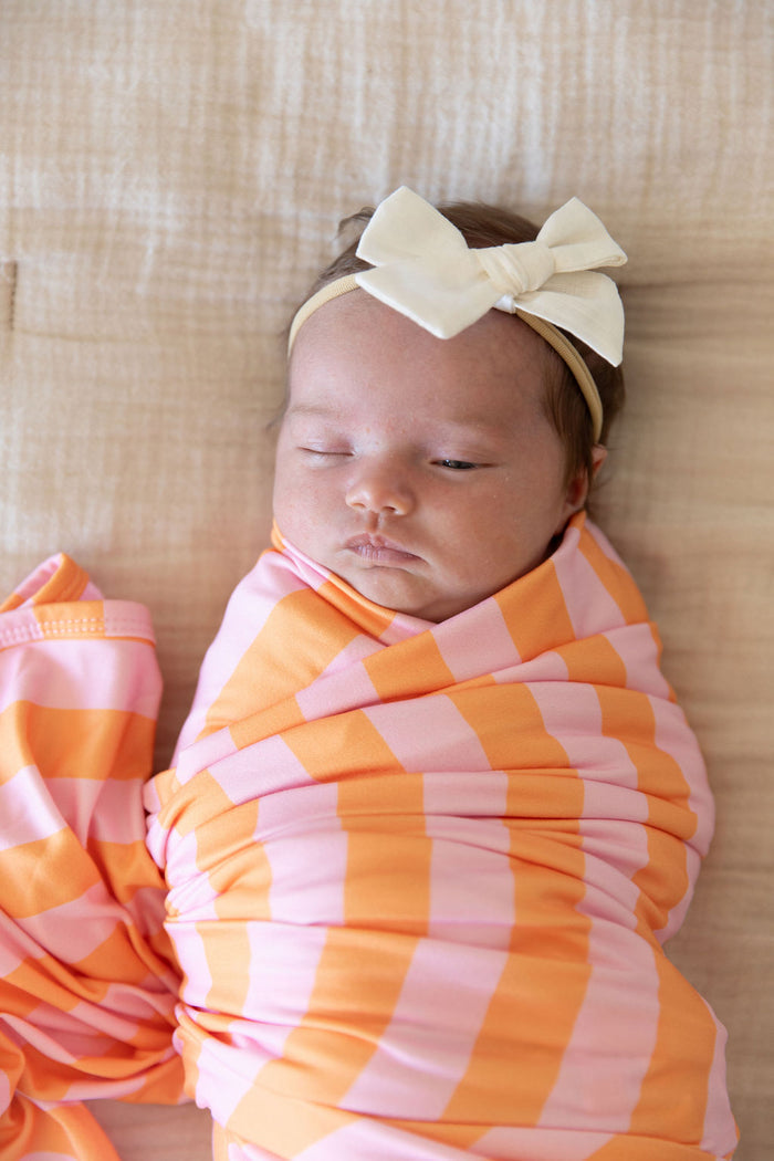 PINK + ORANGE STRIPE | SWADDLE