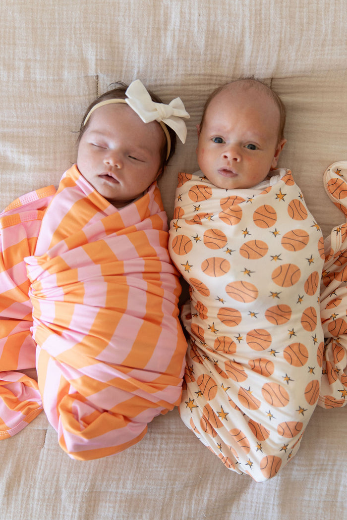 PINK + ORANGE STRIPE | SWADDLE