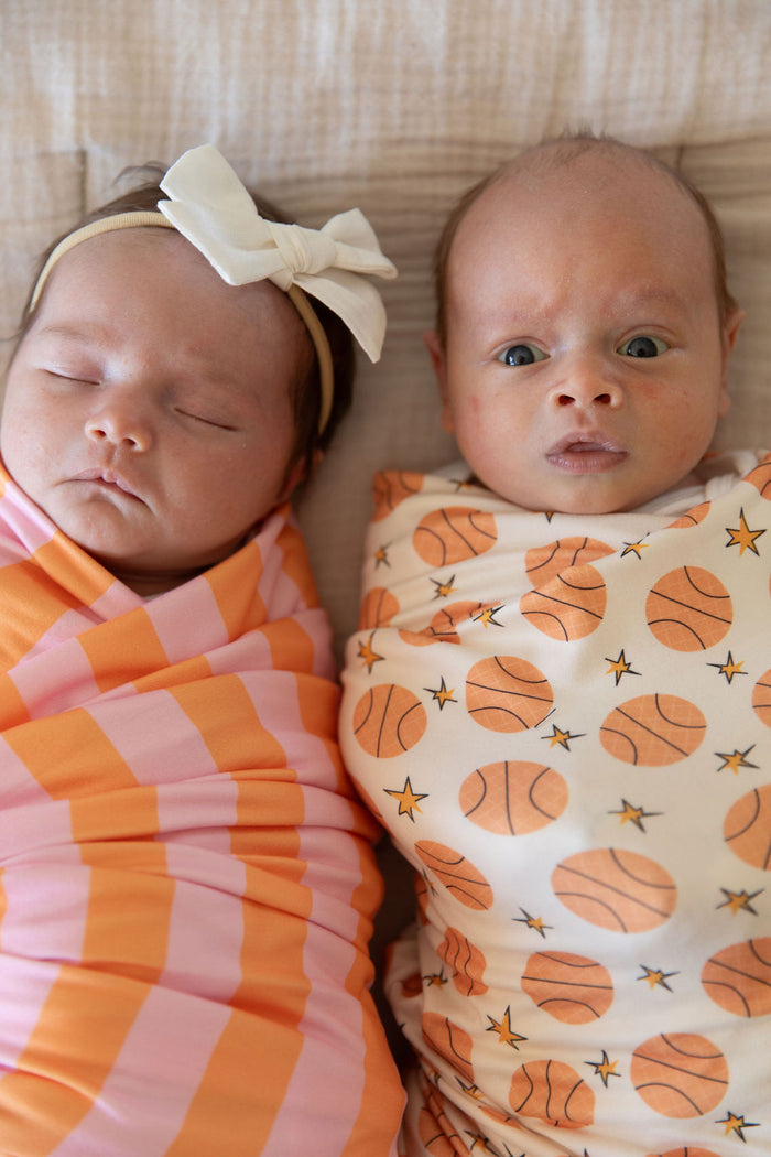 PINK + ORANGE STRIPE | SWADDLE