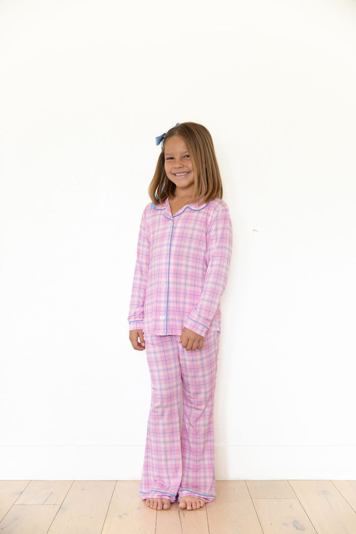 PINK PLAID | GIRLS' BUTTON UP LONG SLEEVE SET