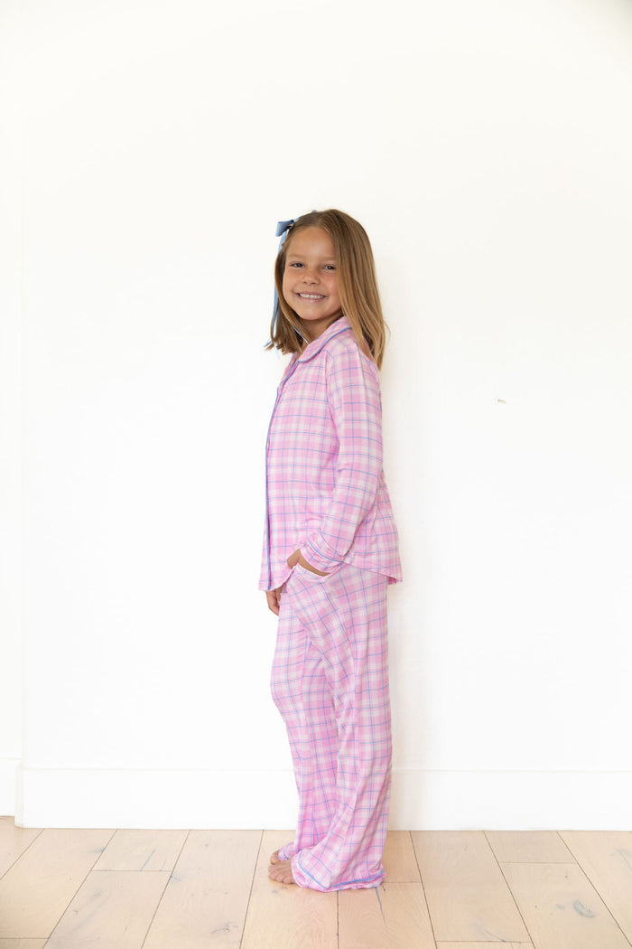 PINK PLAID | GIRLS' BUTTON UP LONG SLEEVE SET