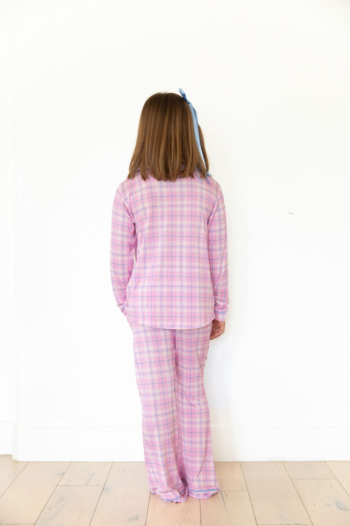 PINK PLAID | GIRLS' BUTTON UP LONG SLEEVE SET