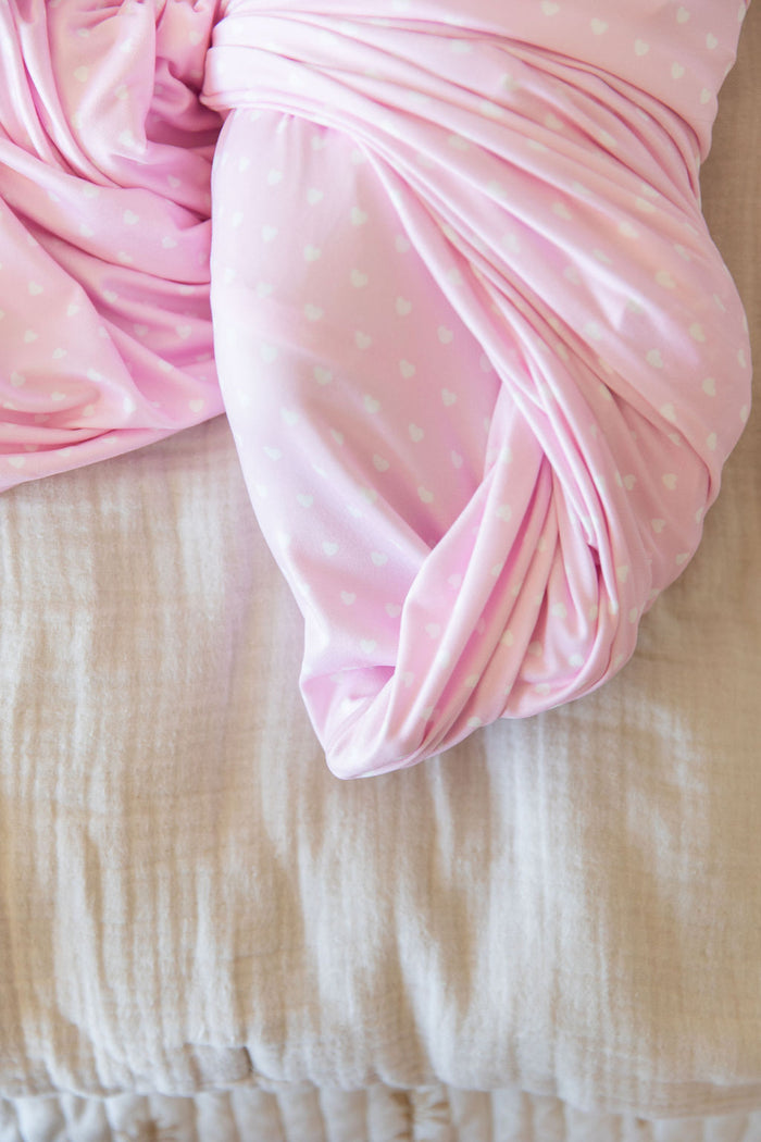 PINK + WHITE MINI HEARTS | SWADDLE