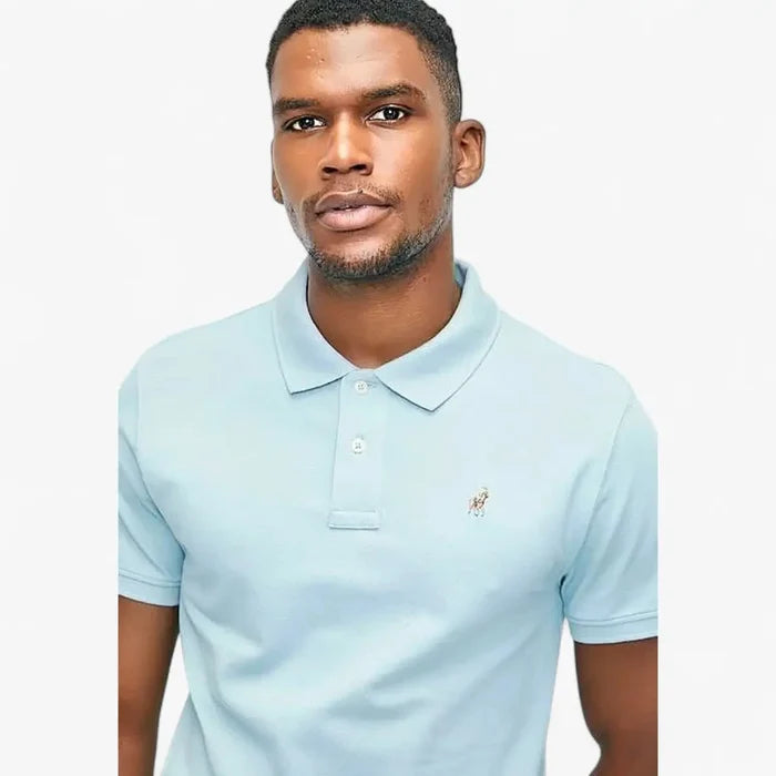 Polo Mens Carter Pique Short Sleeve Golfer Light Blue | Polo