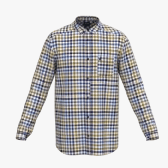 Polo Mens Easy Care Bold Check Long Sleeve Shirt Yellow | Polo