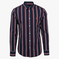 Polo Mens Geoff Stripe Long Sleeve Shirt Navy | Polo