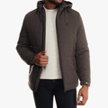 Polo Mens Hooded Puffer Jacket Charcoal Polo