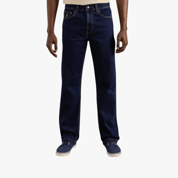 Polo Mens Paul Comfort Fit Relaxed Leg Stretch Denim Indigo Polo