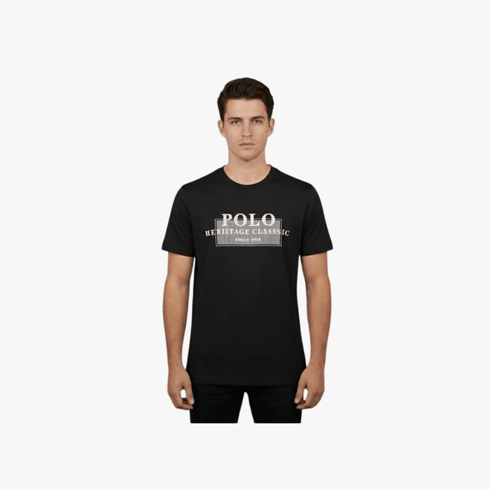 Polo Mens Printed Graphic Short Sleeve Tee Black | Polo