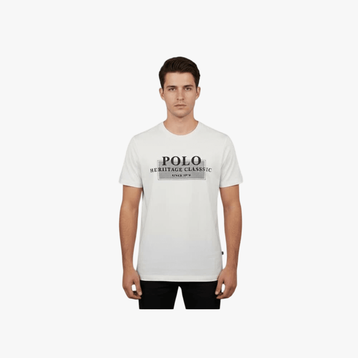Polo Mens Printed Graphic Short Sleeve Tee Off White | Polo