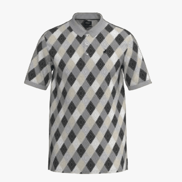 Polo Mens Small Geometric Print Mercerised Short Sleeve Golfer Navy | Polo