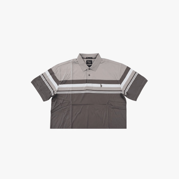 Polo Mens Stripe Mercerised Short Sleeve Golfer Brown | Polo