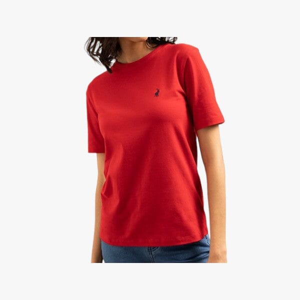 Polo Womens Allie Small Pony Stretch Short Sleeve Tee Red Polo