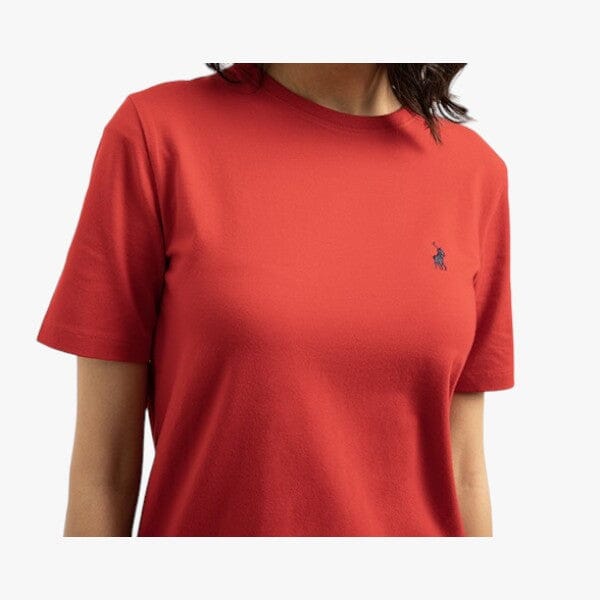 Polo Womens Allie Small Pony Stretch Short Sleeve Tee Red Polo