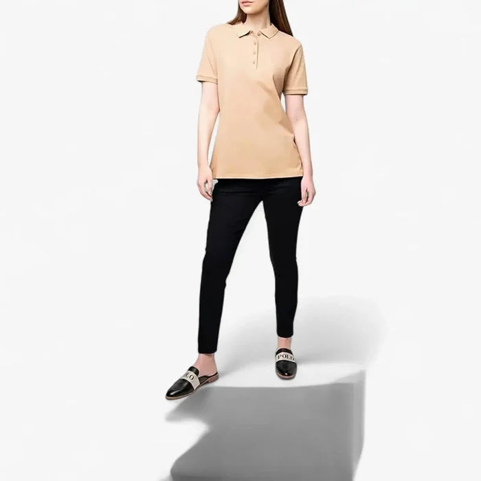 Polo Womens Margot Short Sleeve Golfer Taupe | Polo