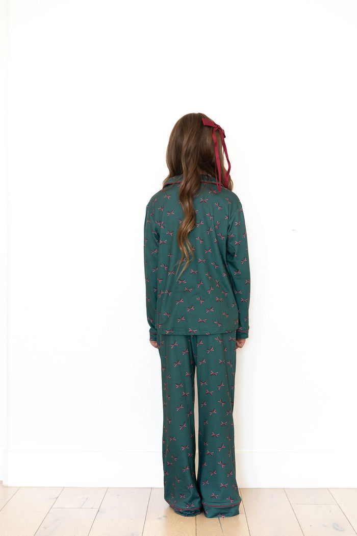 *PRE-ORDER* HOLIDAY BOWS | GIRLS' BUTTON UP LONG SLEEVE SET