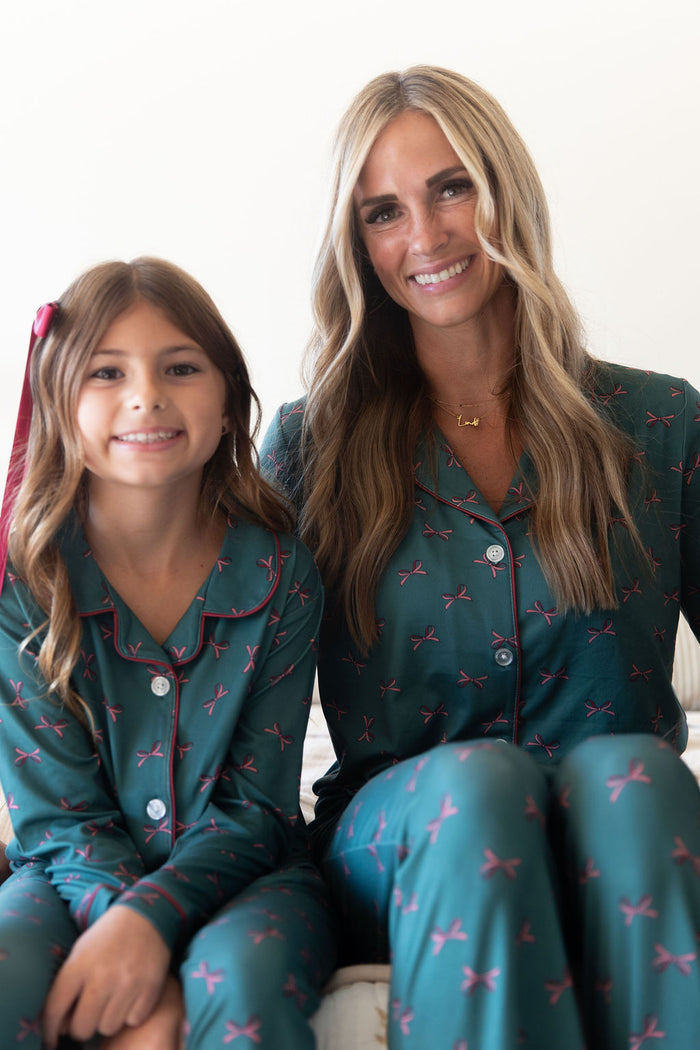 *PRE-ORDER* HOLIDAY BOWS | GIRLS' BUTTON UP LONG SLEEVE SET