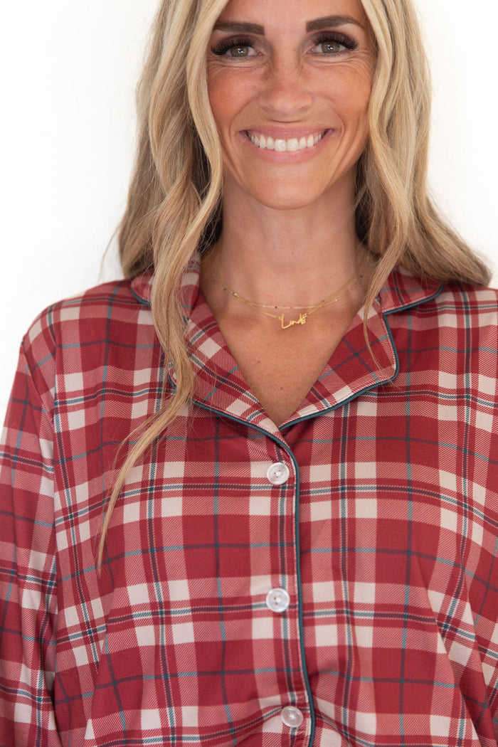 *PRE-ORDER* HOLIDAY PLAID | WOMEN'S BUTTON UP LONG SLEEVE SET