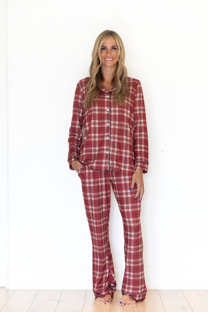 *PRE-ORDER* HOLIDAY PLAID | WOMEN'S BUTTON UP LONG SLEEVE SET