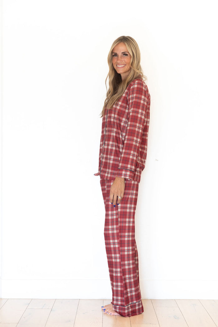 *PRE-ORDER* HOLIDAY PLAID | WOMEN'S BUTTON UP LONG SLEEVE SET