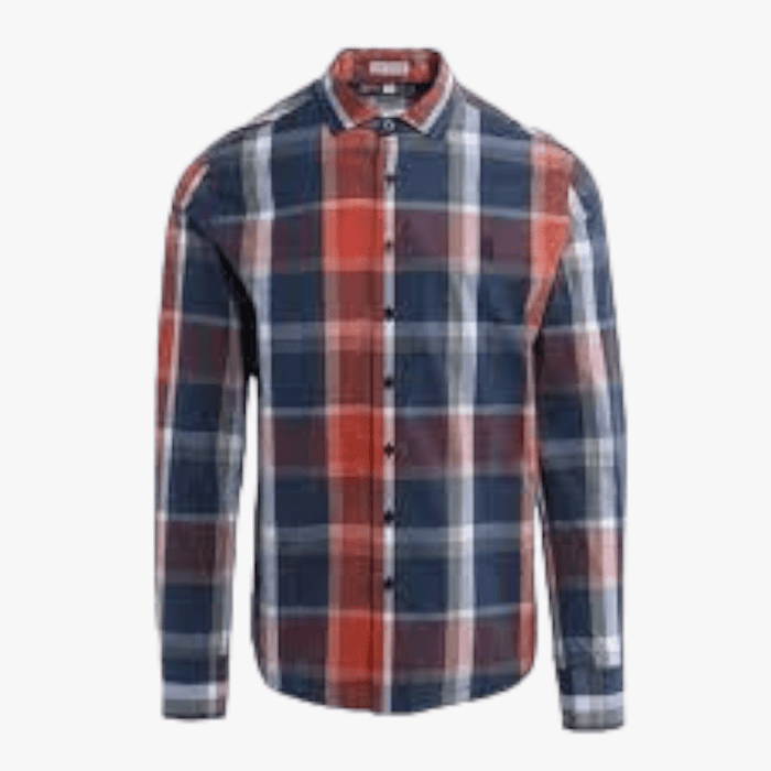 Pringle Mens Classic Long Sleeve Check Shirt Red Blue Pringle