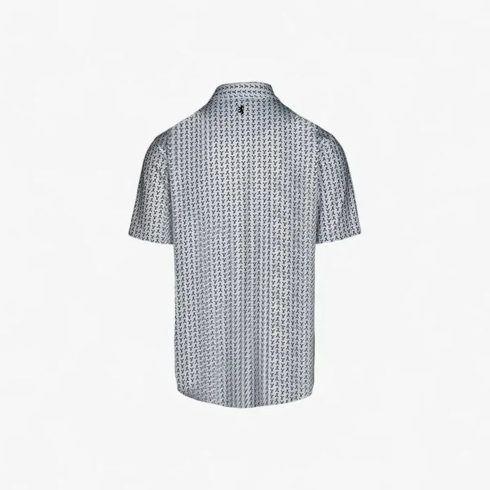 Pringle Mens George Printed Technical Short Sleeve Golfer White | Pringle