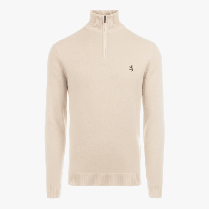 Pringle Mens Harry 1/4 Zip Sweater Beige | Pringle