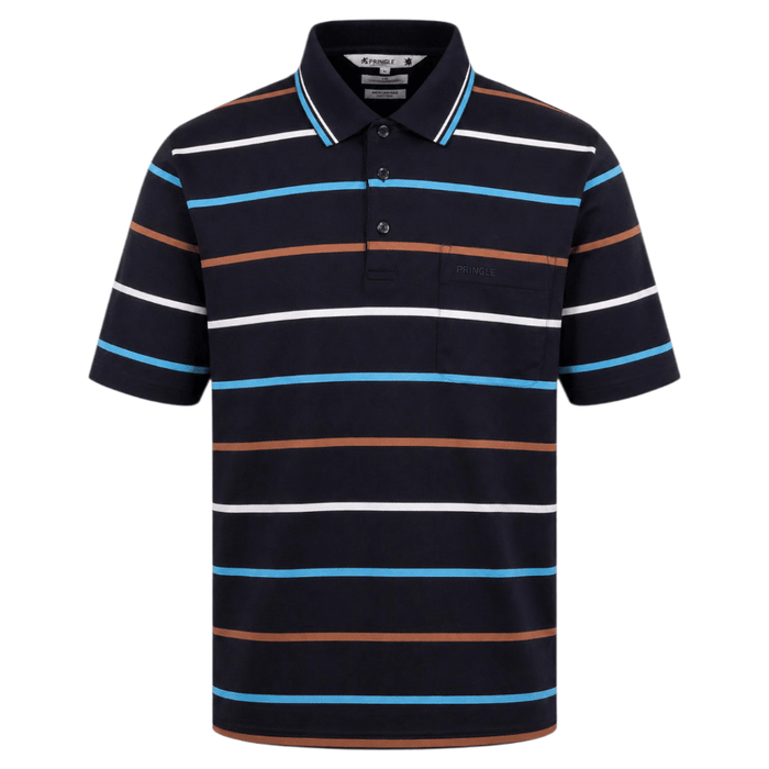 Pringle Mens Harry Mercerised Golfer Navy | Pringle