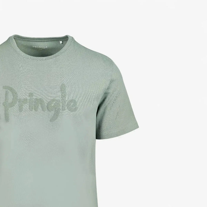 Pringle Mens Richard Raised Print Short Sleeve Tee Sage | Pringle