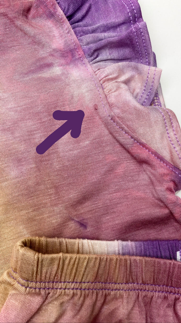 PURPLE + MAUVE + TAN TIE DYE SHORT SET *flawed*